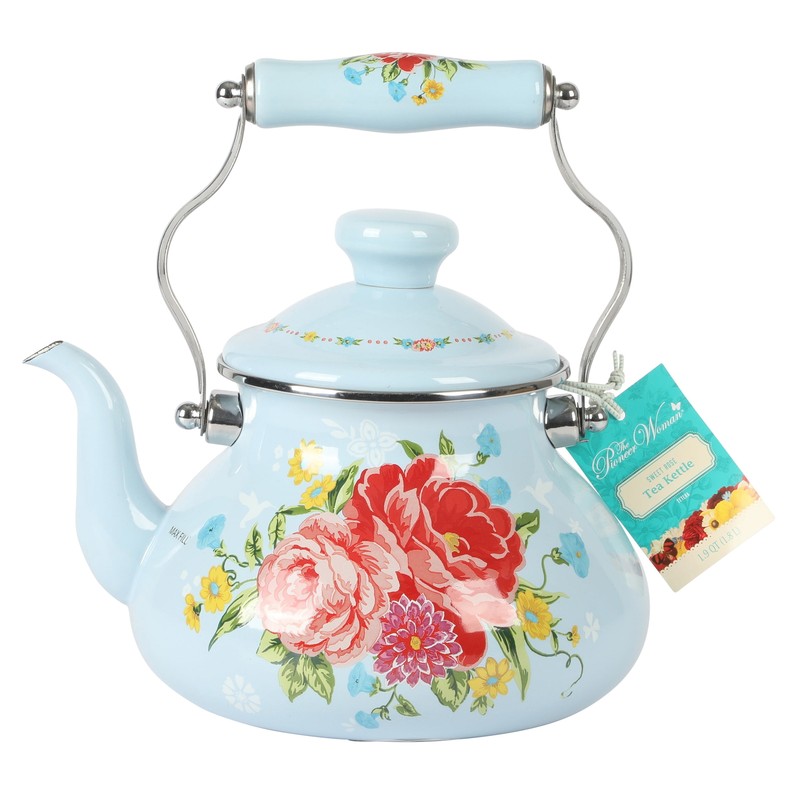 Sweet Rose 2-Quart Enamel on Steel Tea Kettle