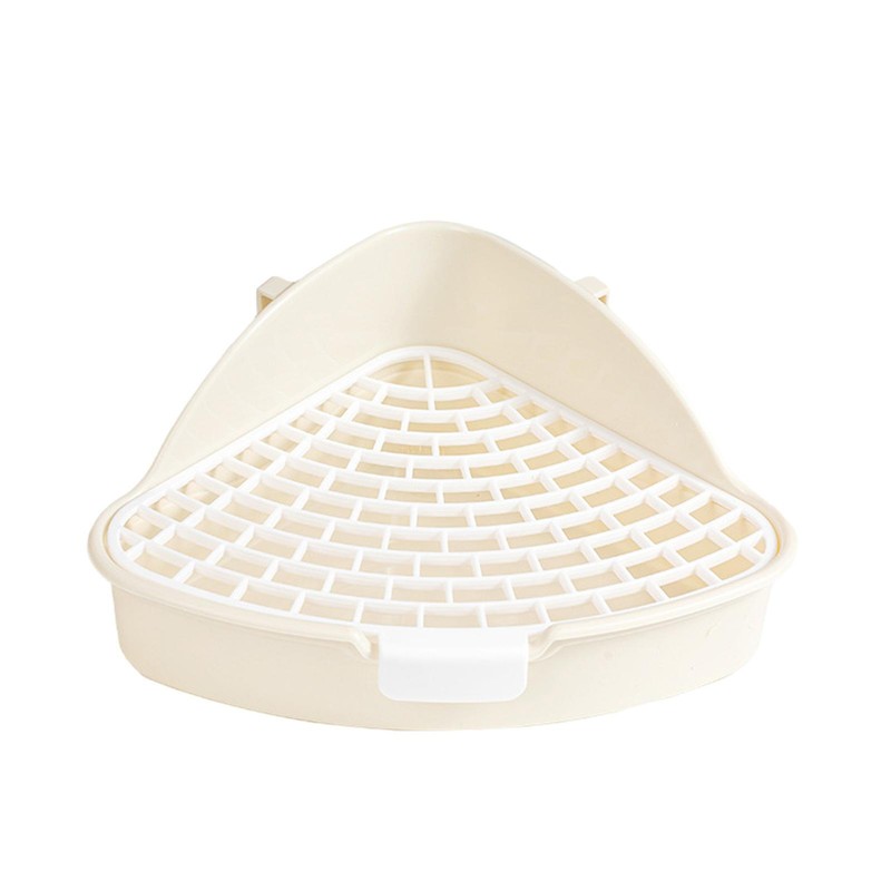 1xSmall Pet Toilet Tray Rabbit Guinea Pig Litter Tray Toilet Triangle Corner Box