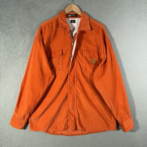 Vintage Sean John Jacket Men XL Orange Corduroy Full Zip