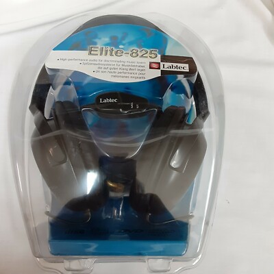 Labtec Elite-825 High Performance Corded Head Phones Black
