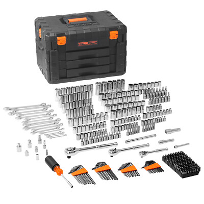 VEVOR Mechanics Tool Set and Socket Set 1/4in 3/8in 1/2 in Drive Sockets 450Pcs