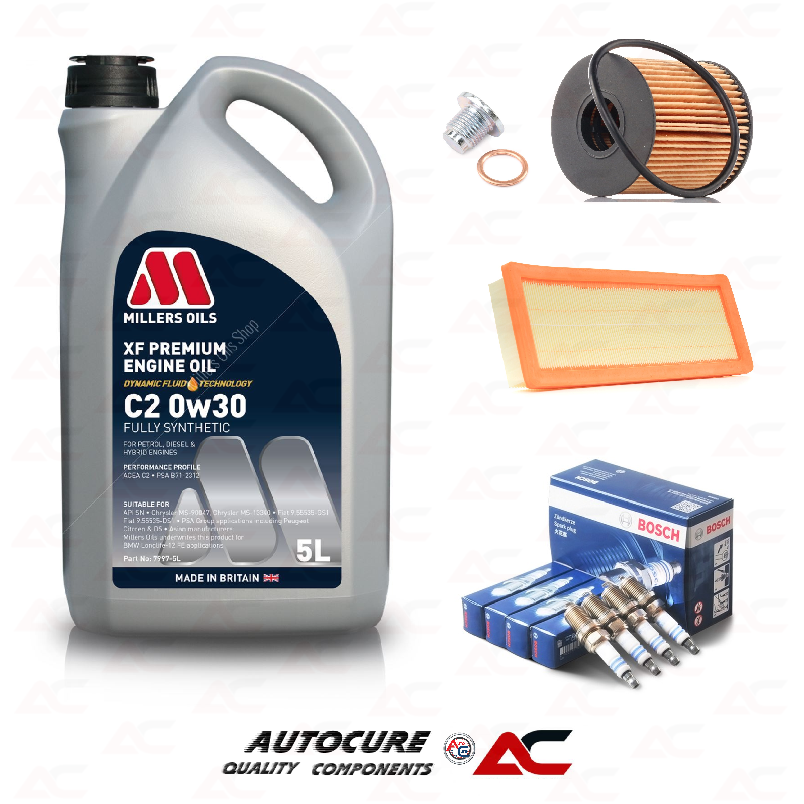 FITS PEUGEOT 207 CC GT (MK1) SPARK, OIL & AIR FILTER SERVICE KIT [2007 - 2009]