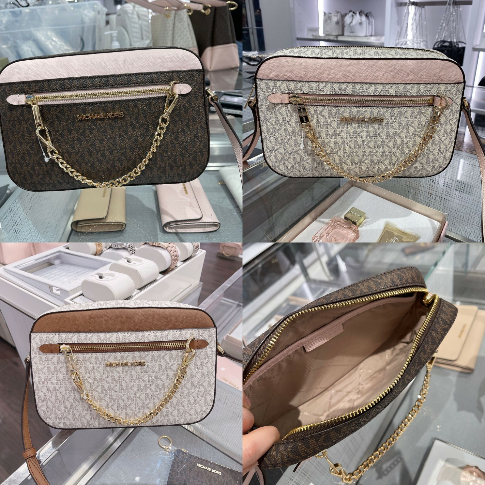 NWT Michael Kors Jet Set Item EW Large Zip Chain Crossbody