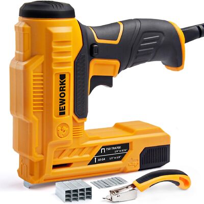 EWORK Electric Staple Gun/Nail Gun Kit for DIY Project and U