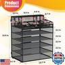 Docnest Multi-Functional Desk Organizer Tray, 6 Tier Paper Letter Tray Organizer with 3 Pen Holder, Mesh Desktop Organizer and Storage with 5 Adjustable Compartments for Office Supplies-Black