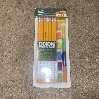 Dixon 25 Variety Pack 14 No. 2 Pencils 6 Erasers 4 Grips & Sharpener