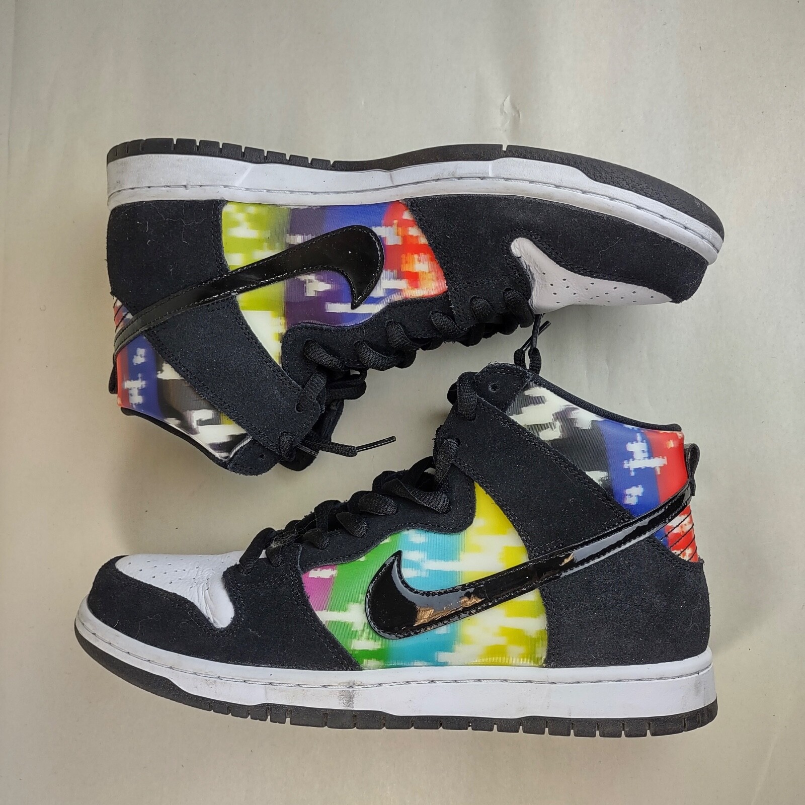

Мужские кроссовки Nike SB Dunk High Pro TV Signal White Black Multicolor CZ2253-100 11, Белый, Nike Sb Dunk High