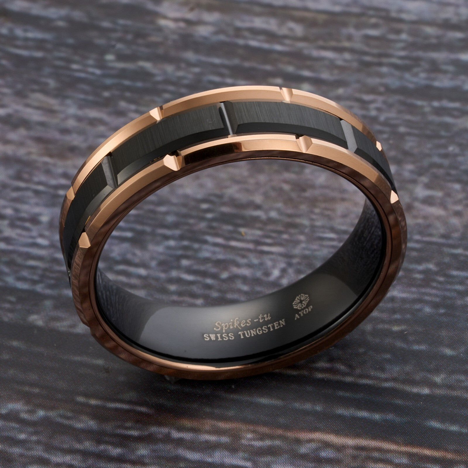 ATOP Classic Mens 8mm Rose Gold/Black/Blue/Sliver Tungsten Wedding Band Ring