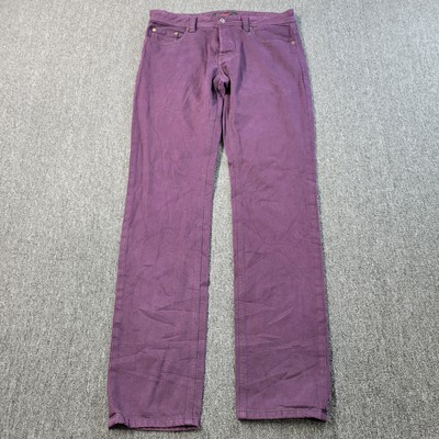 Haala Winston Jeans Womens 32 Purple Slim Button Fly Denim Pants 32x34 USA