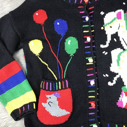Berek Marta D Sz 10 Multicolor Kids Hand Knit Uruguay Circus Cardigan Sweater