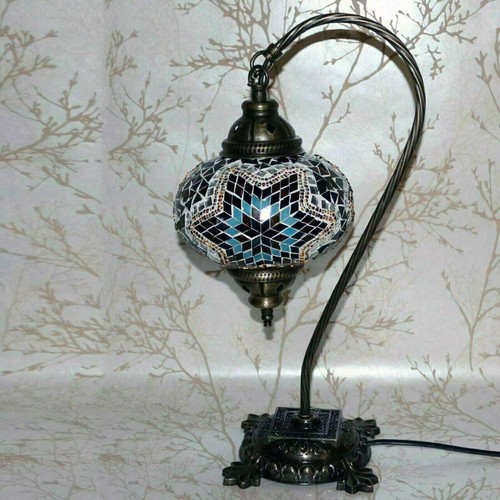 Turkish Moroccan Style Mosaic Multicolour Lamp Desk Table Lamp Light Large Globe