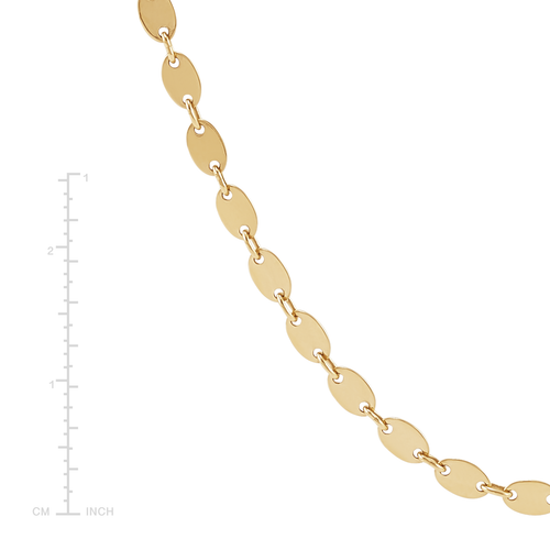 Pre-owned Welry 14k Yellow Gold Oval Disc Necklace, 17"