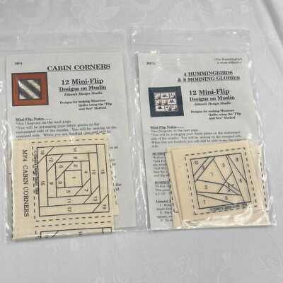 2 Eileen's Design Studio Mini-Flip Designs on Muslin: Hummingbirds Cabin Corners