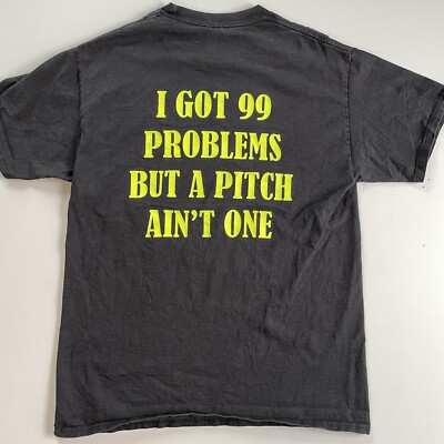 99 problems but a pitch ain t one Baseball T-Shirt Jay-Z - Black Medium
