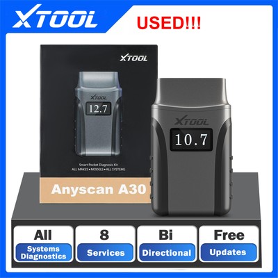USED XTOOL A30 OBD2 Car Diagnostic Oil Light EPB SAS Throttle TPMS Code Reader