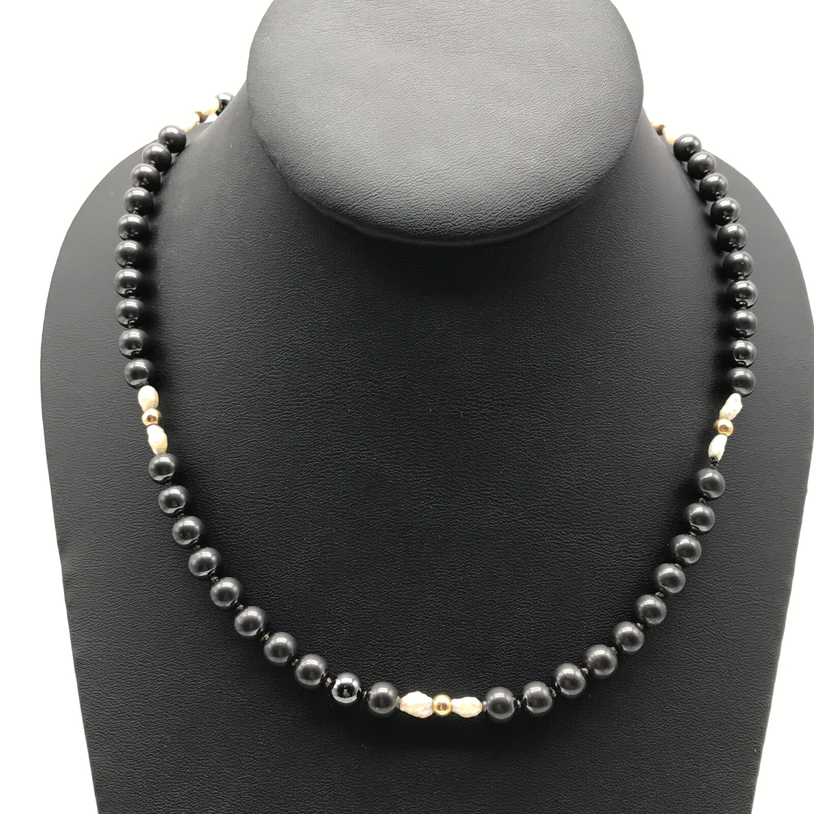 Vintage Genuine Black Pearl 14k Yellow Gold Bead Ball 6MM