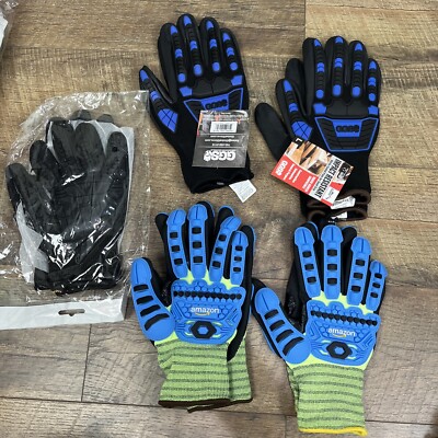 5 Pack GGS Impact Cut Resistant Heavy Duty Safety Work Gloves Size XL & L