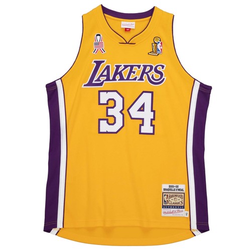 

АУТЕНТИЧНАЯ ФУТБОЛКА NBA MITCHELL - NESS LA LAKERS 2001 SHAQUILLE ONEAL, Light gold