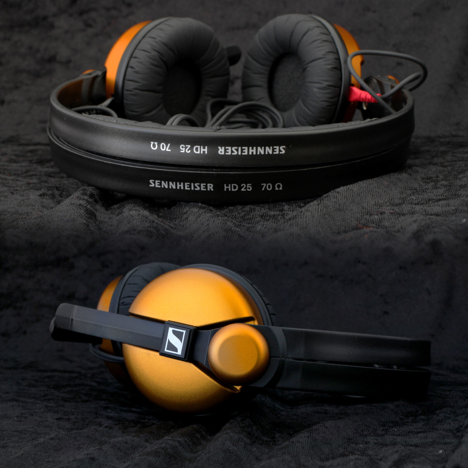 Sennheiser HD25 with 'Copper' Orange Aluminium Earcups and Sennheiser HD25 with 'Copper' Orange Aluminium Earcups and