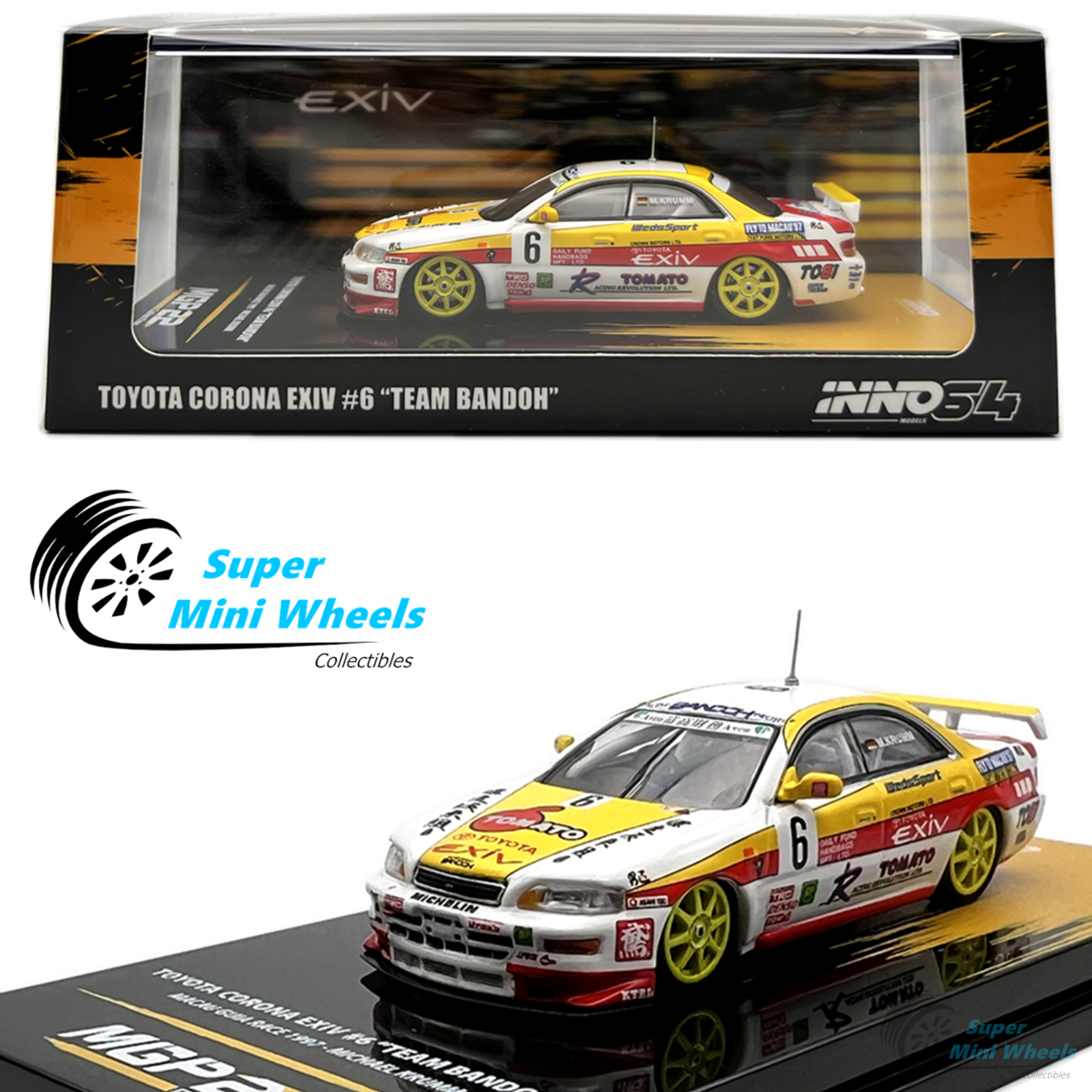 ミニカー TOYOTA CORONA EXIV #6 TEAM BANDOH 1:64 1/64 INNO TOYOTA CORONA EXIV #6 TEAM BANDOH - LIVECARMODEL.com