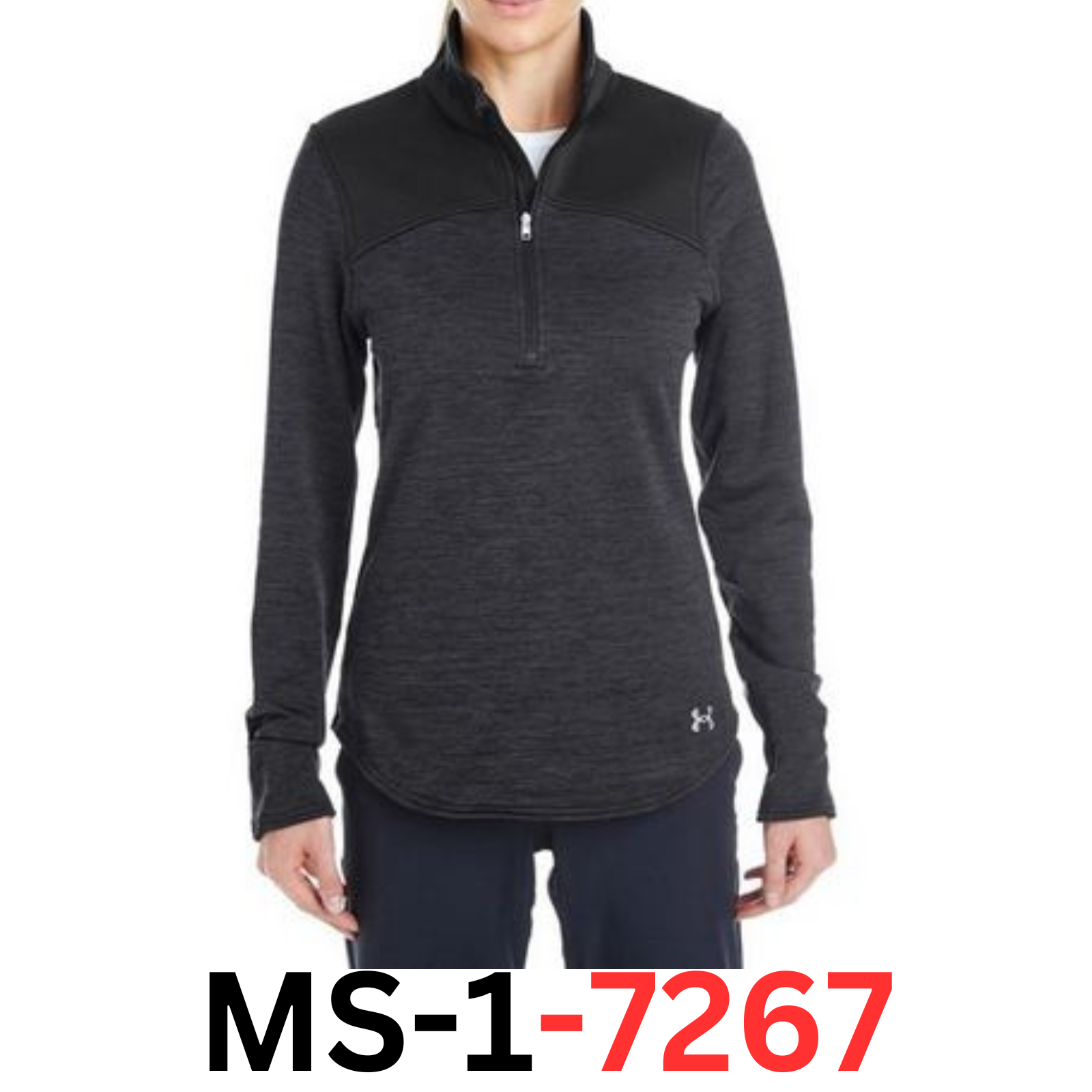 Under Armour Ladies Expanse 1259525 1/4 Zip Asphalt Heather Large