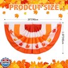 VitalCozy 6 Pcs Fall Bunting Outdoor Flag for Outside 3 x 1.5 ft Fall Banner Leaf Pattern Hanging Pleated Bunting Fan Flag Autumn Thanksgiving Outdoor Decorations for Holiday Party