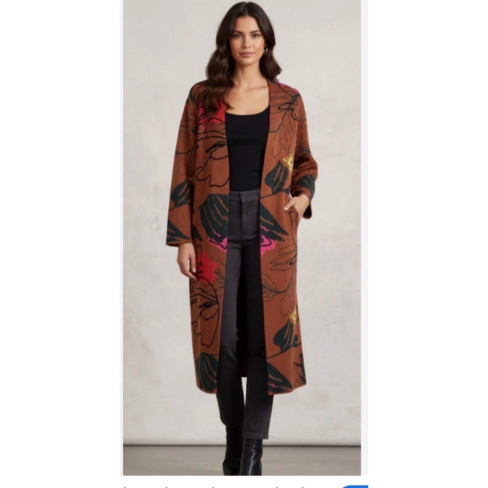 Bel Kazan Knitted Kimono Sweater One Size NWT Boho Cottagecore