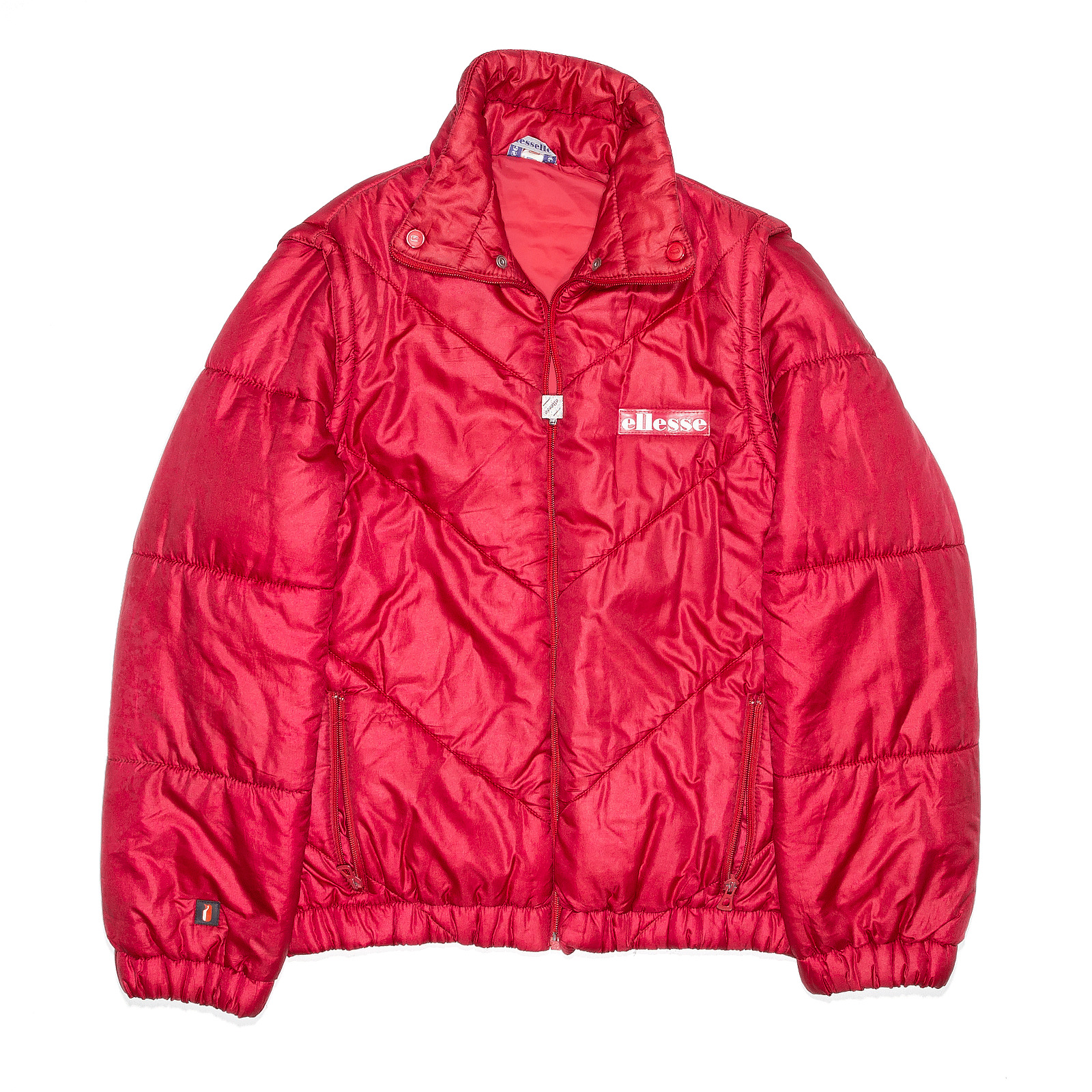 Vintage ELLESSE 90s Red Regular Puffer Nylon Jacket Womens M eBay