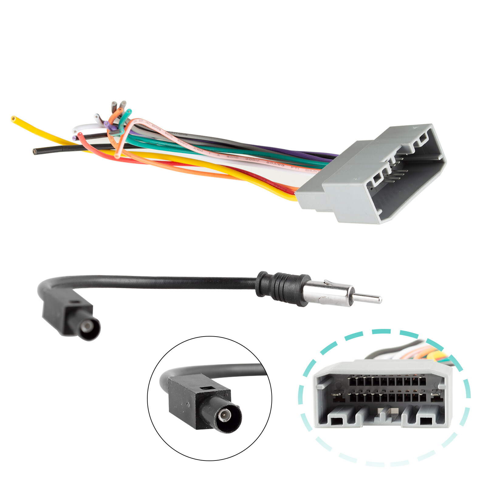 Car Stereo Radio Adapter Cable Wire Harness&Antenna For