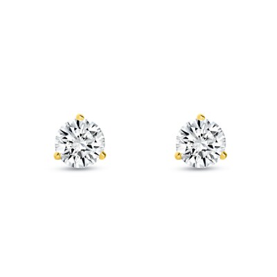 Pre-owned Shine Brite With A Diamond 1.50 Ct Round Cut Earrings Studs Solid 18k Yellow Gold Screw Back Martini In White/colorless
