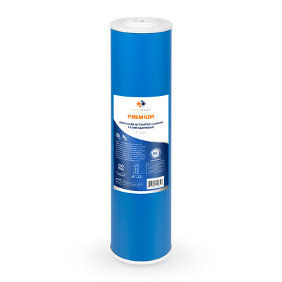 1PK Premium Aquaboon 5mic Big Blue GAC Carbon Water Filter Cartridge 20x4.5''