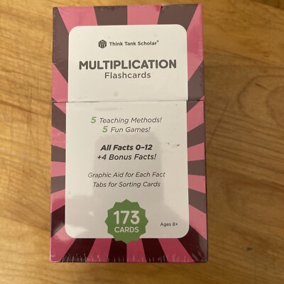 Think Tank Scholar Multiplication Flash Cards Graphic Aid. Math. NEW. SEALED