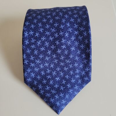Bvlgari 7 Fold Blue 100% Silk Tie