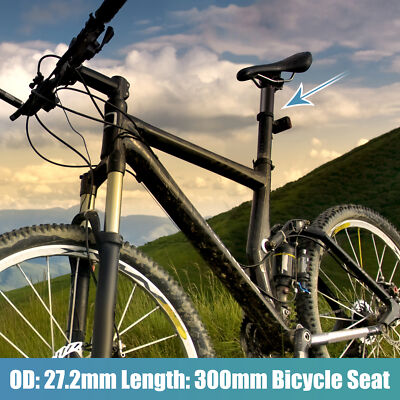 27.2x300mm Bike Seat Post Aluminum Alloy Bicycle Bike Seat Tube Mount Black