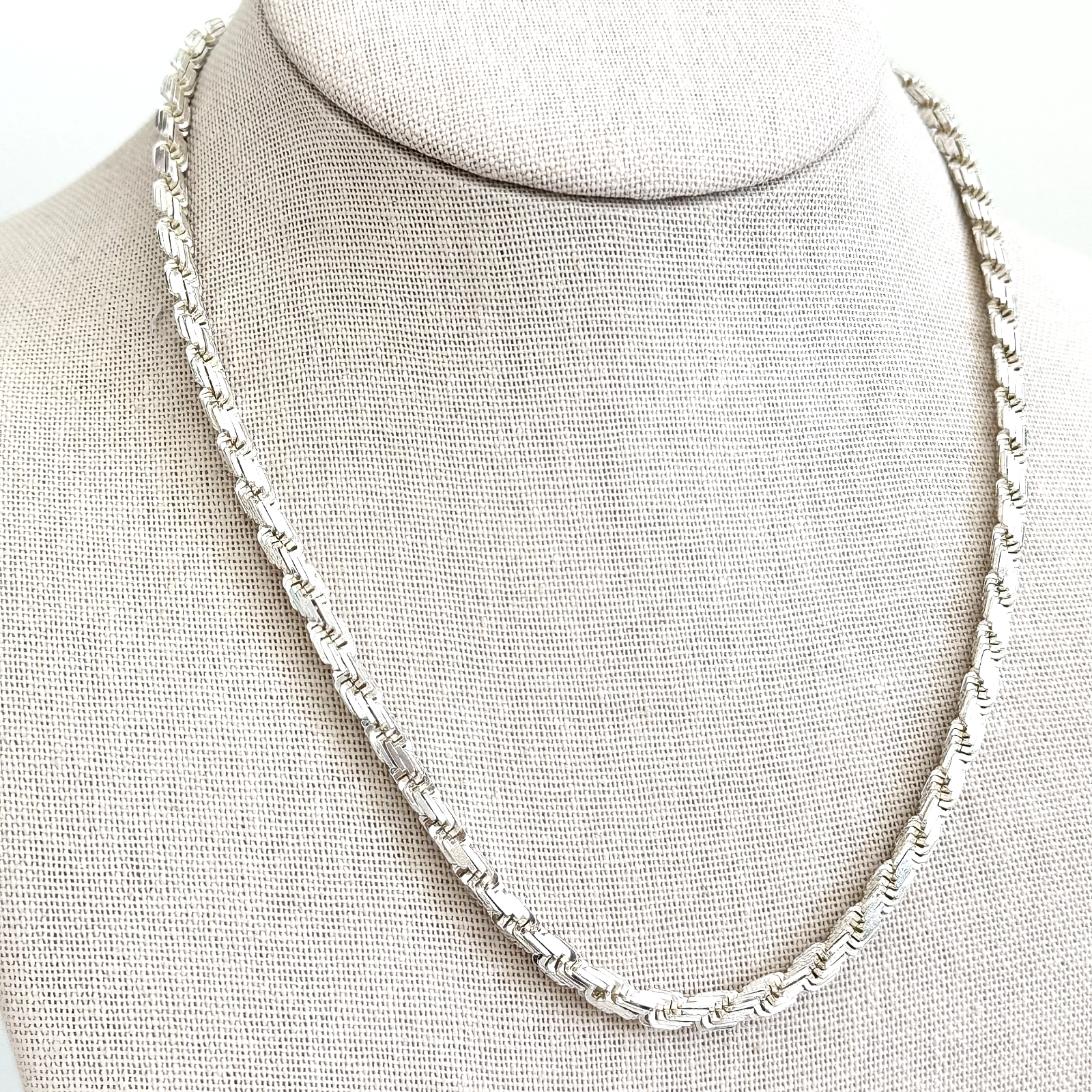 925 Sterling Silver Shiny 4MM Wide Twisted Rope Chain