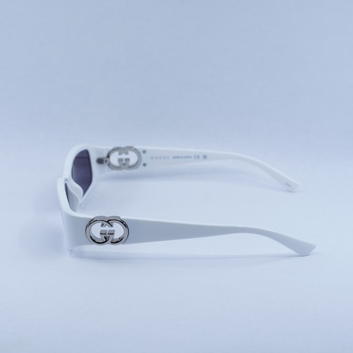 Pre-owned Gucci Gg1661s 003 White/grey 54-16-135 Sunglasses Authentic In Gray