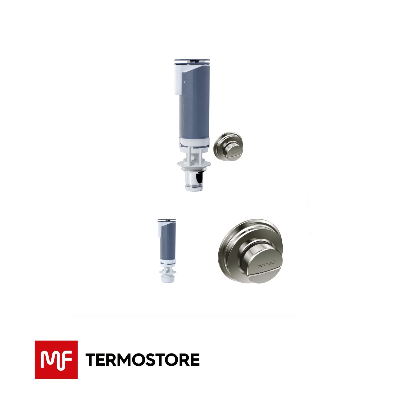 VALVOLA DOPPIO SCARICO CON PULSANTE CROMATO VALVOLA CASSETTE IN CERAMICA BAMPI