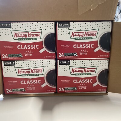 Krispy Kreme Classic Coffee Keurig Single Serve K-Cup Pods Medium Roast 4 Boxes