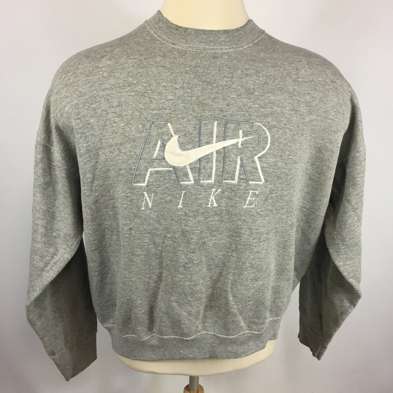 Vintage 80s 90s Gray Distressed Worn Sweatshirt T Shirt Surf Skate Grunge AIR M