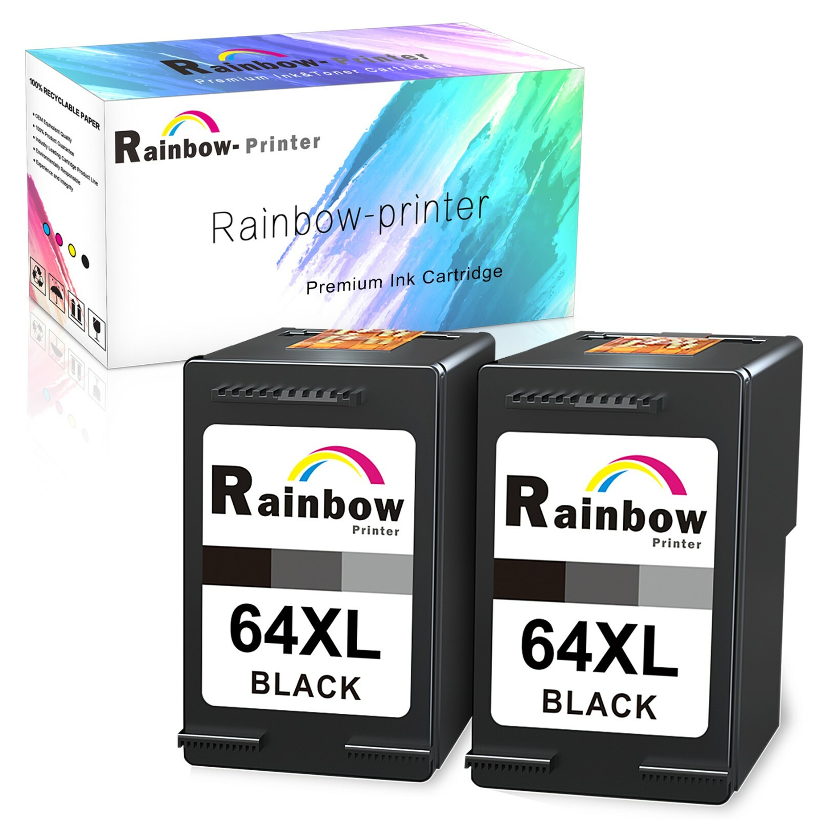 64XL Black Color Ink for HP ENVY 7858 6258 7855 7800 7164 64XL Black Color Ink for HP ENVY 7858 6258 7855 7800 7164