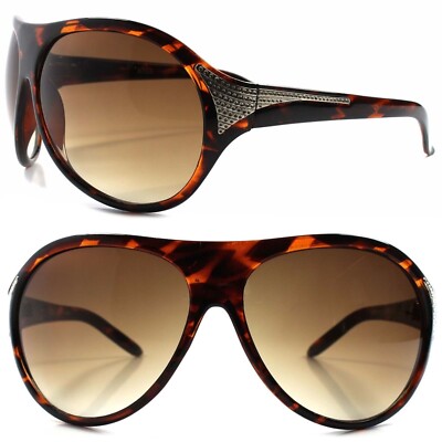 Designer Celebrity Fashion Tortoise Hot Mens Womens Oversized Shield Sunglasses