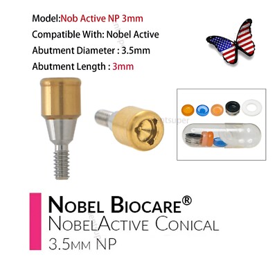 US Nobel Biocare NP-NA353 Abutment Set - 5 Grade Titanium, PEEK, Retention Caps