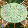 pickyNproud Round Tablecloth Waterproof round fitted tablecloth with elastic Fits 45