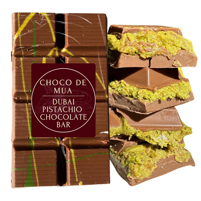 Choco De Mua Dubai Pistachio Chocolate Bar 7 oz Viral Knafeh Pistachio Chocolate