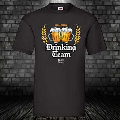 München Drinking Team Oktoberfest Bier Fest T-Shirt Kult Fun Shirt Spruch S-5XL