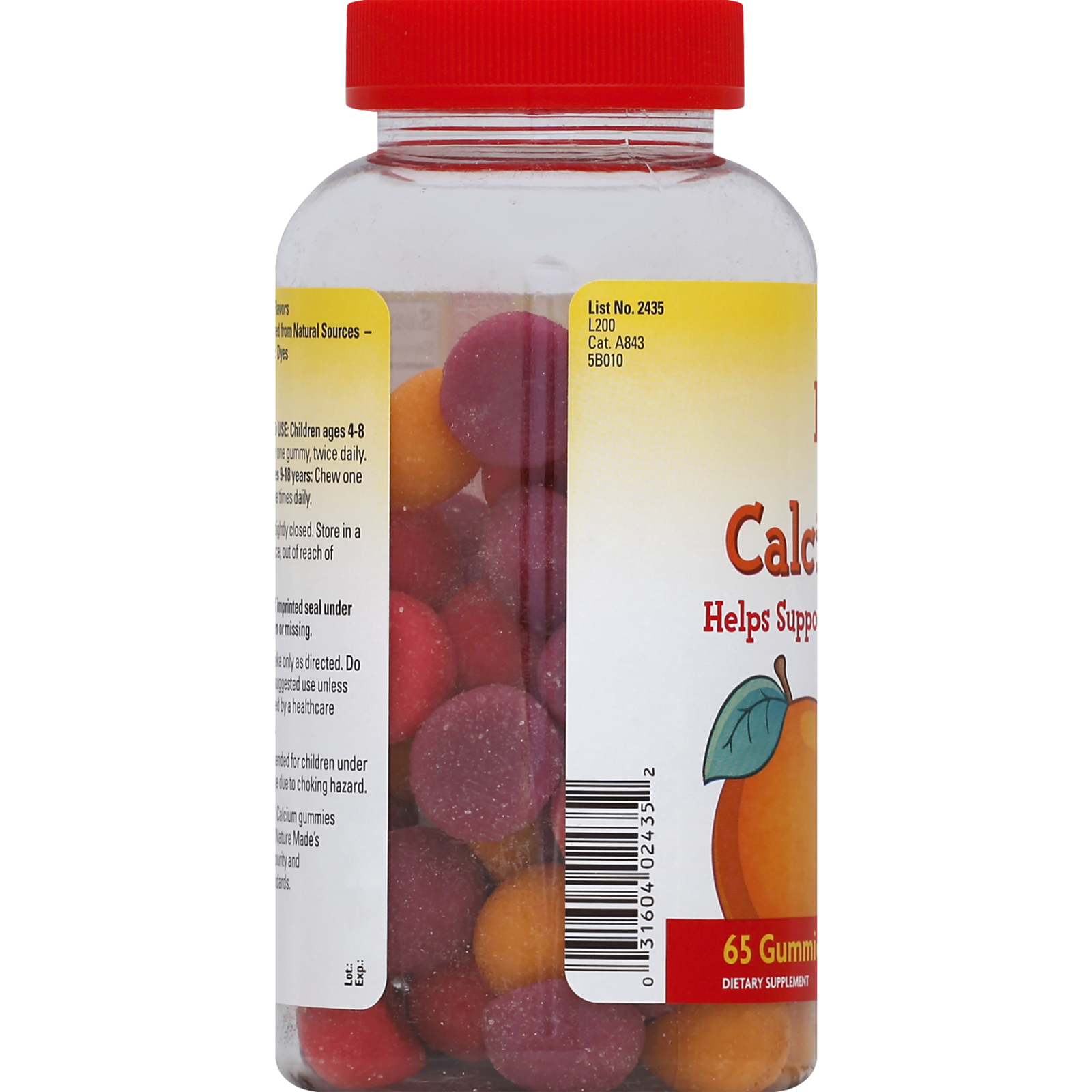 3 Pk Nature Made Kids First Calcium + Vitamin D3 Gummies ...