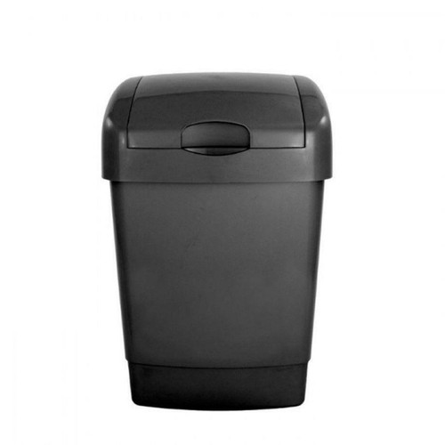 15L Plastic Bin Lift Top Lid Black