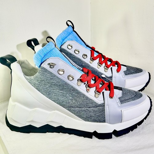 Pierre Hardy Leather Street Life Sneakers GreyAlpine-Sz. 45