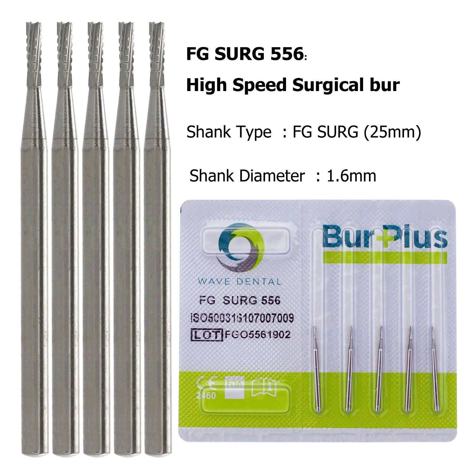 Wave Dental Carbide Surgical Length Long Bur 557 702 701 703 25mm For High Speed