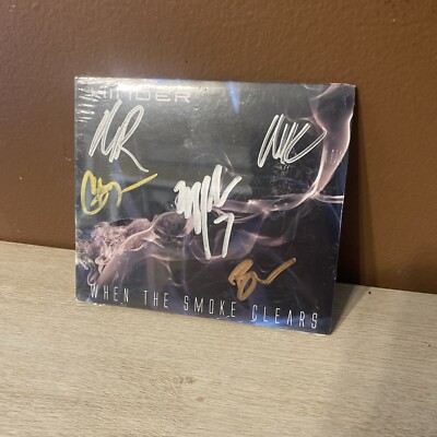 Rare Hinder band signed When the Smoke Clears autographed cd
